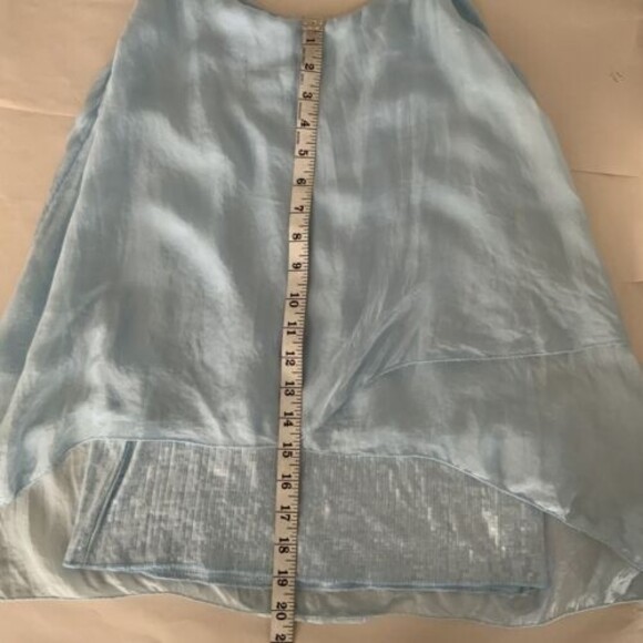 100% Silk Sequin Detail Hi-low Cami Top Sky Blue Nicole S - Picture 9 of 13